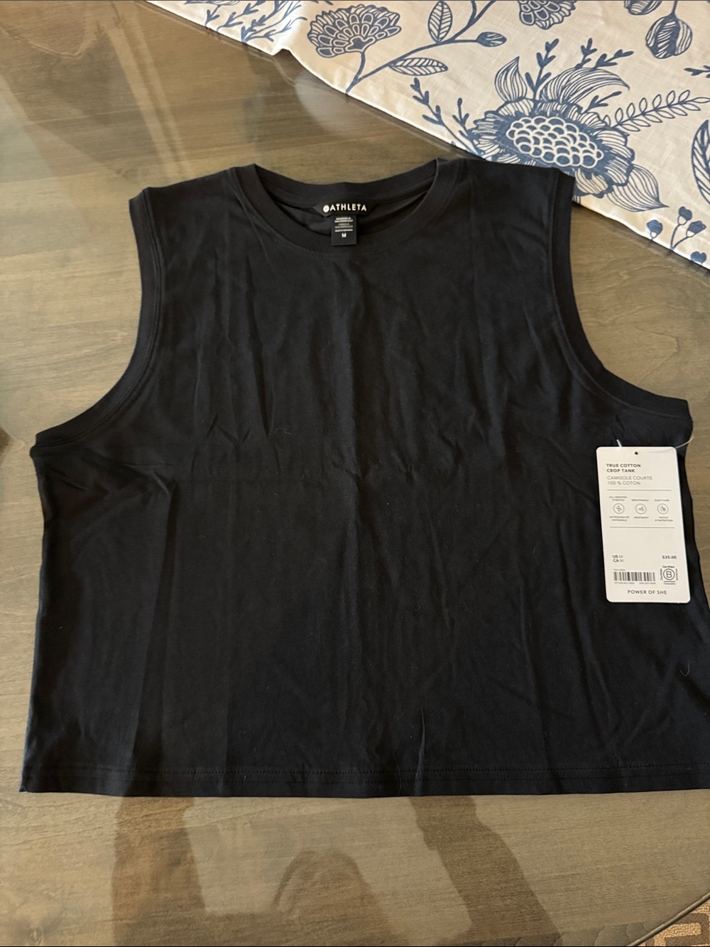 Athleta Black Sleeveless Crop Muscle Tank